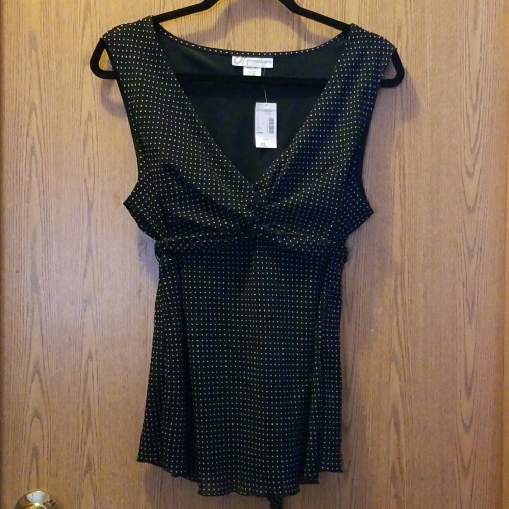 NWT Black polka dot sleeveless top